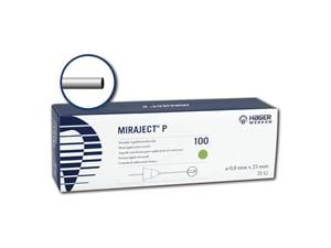 Miraject® P Grün - 21G, 0,8 x 25 m, Packung 100 Stück