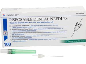 HS-Injektionskanülen, Disposable Dental Needles Grün - 27G, 0,4 x 42 mm, lang, Packung 100 Stück