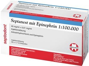 Septanest mit Epinephrin 1:100.000 Zylinderampullen 50 x 1,7 ml