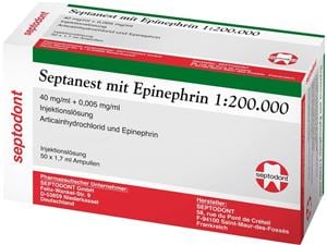 Septanest mit Epinephrin 1:200.000 Zylinderampullen 50 x 1,7 ml