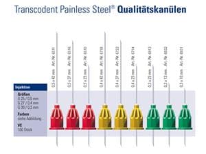 Painless Steel™ Einmal-Injektionskanülen Rot - 25G, Ø 0,5 x 23 mm, kurz, Packung 100 Stück