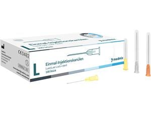 Einmal-Injektionskanülen Gelb - 30G, Ø 0,3 x 23 mm, Packung 100 Stück