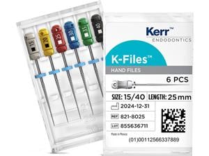 K-Files, Länge 25 mm ISO 015 - 040, Packung 6 Stück