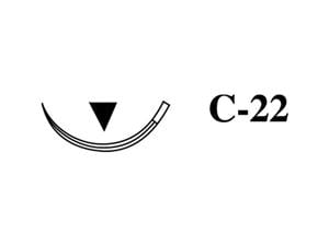 Perma-Sharp, Polypropylene monofil - Nadeltyp C-22 USP 5-0, Länge 0,46 m (PSN8614P), Packung 12 Stück