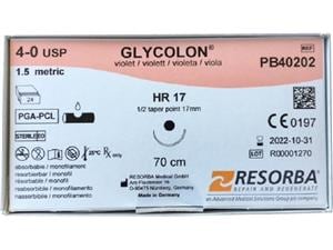 Glycolon® violett - Nadeltyp HR 17 USP 4-0, Länge 0,70 m (PB40202), Packung 24 Stück