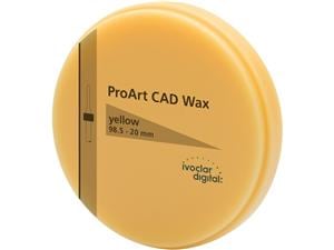 ProArt CAD Wax - Ø 98,5 mm Yellow, Stärke 20 mm