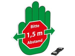 Magnet-Ansteckschilder Abstand Typ A Bitte 1,5 Meter Abstand, Packung 10 Stück