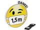 Magnet-Ansteckschilder Abstand Typ E Smiley mit Mundschutz, 1,5 Meter Danke, Packung 10 Stück