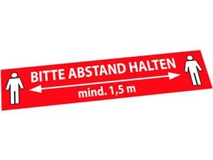 Bodenaufkleber Abstand halten 60 x 15 cm Bitte Abstand halten, mind. 1,5 Meter