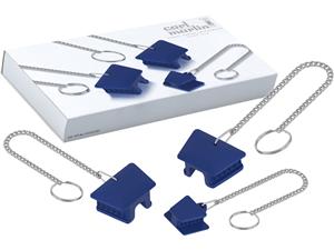 Mundkeile Silikon blau - Set Mit Kette, Länge 15 cm