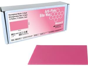 Arti-Pink Bite Wax, Platte Format 150 x 80 x 3 mm, Packung 12 Stück