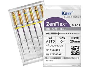 ZenFlex™ Feilen - Sortiment Taper 04, Länger 25 mm, Packung 6 Stück