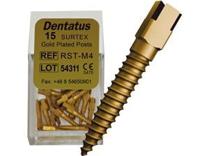 Dentatus Surtex Wurzelstifte vergoldet - Nachfüllpackung RST-M4, Länge 9,3 mm, Ø 1,50 mm, Packung 15 Stück