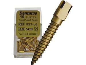 Dentatus Surtex Wurzelstifte vergoldet - Nachfüllpackung RST-L6, Länge 11,8 mm, Ø 1,80 mm, Packung 15 Stück