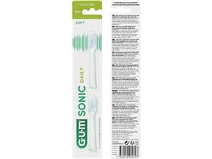 GUM® SONIC DAILY Ersatzbürsten Weiß, Packung 2 x 4 Stück