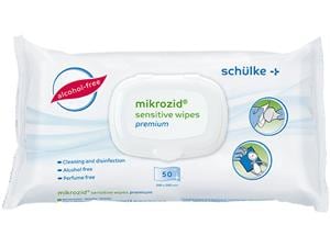 mikrozid® sensitive wipes premium Packung 50 Tücher