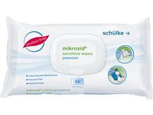 mikrozid® sensitive wipes premium Packung 50 Tücher