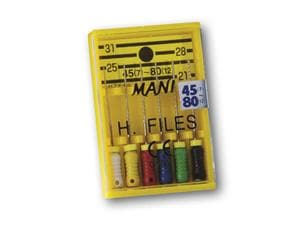 Mani H-Files, Länge 21 mm ISO 008, grau, Packung 6 Stück