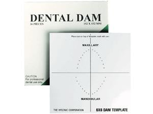 HYGENIC® Dental Dam Schablone Erwachsene, Format 152 x 152 mm