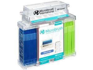 Microbrush® Plus Applikatoren - Spender Kit Blau/grün, regulär, Ø 2,0 mm, Packung 400 Stück