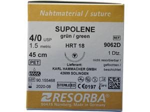 Supolene grün - Nadeltyp HRT 18 USP 4-0, Länge 0,45 m (9062D), Packung 12 Stück