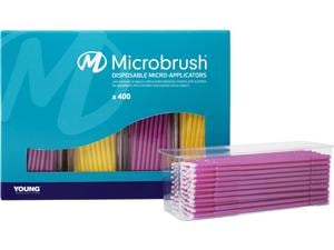 Microbrush® Plus Applikatoren - Nachfüllpackung Pink/gelb, fein, Ø 1,5 mm, Packung 400 Stück