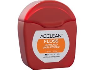 HS-Acclean® Dental Floss - Minispender Zahnseide ungewachst, Packung 72 Spender x 11 m
