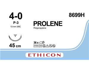 PROLENE Polypropylen blau, monofil - Nadeltyp PRIME P3 USP 4-0, Länge 0,45 m (8699 H), Packung 36 Stück