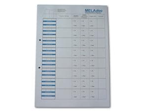 MELAdoc Dokumentationsblätter Sterilisation, Block 100 Blatt