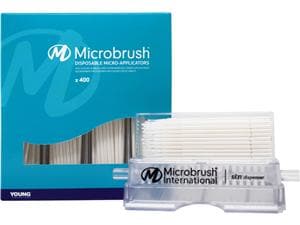 Microbrush® Plus Applikatoren - Spender Kit Weiß, superfein, Ø 1,0 mm, Packung 400 Stück