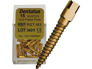 Dentatus Surtex Wurzelstifte vergoldet - Nachfüllpackung RST-M3, Länge 9,3 mm, Ø 1,35 mm, Packung 15 Stück
