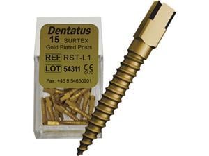 Dentatus Surtex Wurzelstifte vergoldet - Nachfüllpackung RST-L1, Länge 11,8 mm, Ø 1,05 mm, Packung 15 Stück