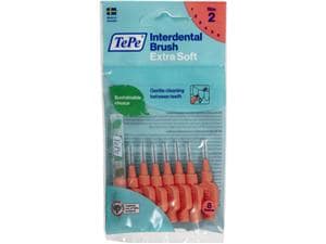 TePe Interdentalbürsten x-soft - Standardpackung Hellrot - xx-fein, Ø 0,5 mm, Packung 8 Stück