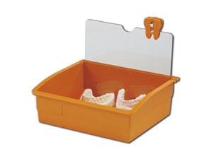 Dentalarbeitsschale 210 mit Platte und Zahnclip Orange