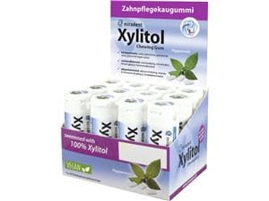 Xylitol Chewing Gums - Großpackung mit Display Pfefferminze, Packung 12 Stück