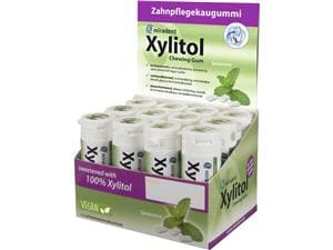 Xylitol Chewing Gums - Großpackung mit Display Spearmint, Packung 12 Stück