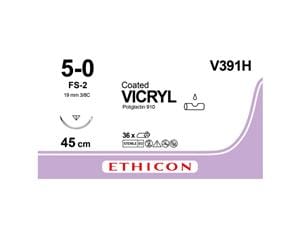 VICRYL violett, geflochten - Nadeltyp FS2 UPS 5-0, Länge 0,45 m (V 391 H), Packung 36 Stück
