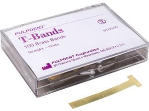 T-Bands - Messing Gerade, schmal, Packung 100 Stück
