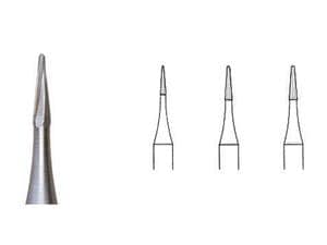 Hartmetall Fissurenbohrer, Form HM 23 SR ISO 007, Packung 5 Stück