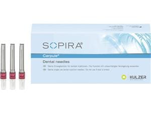 SOPIRA® Carpule Einwegkanülen Dunkelrot - 27G - 0,4 x 38 mm, Lanzettenschliff, Packung 100 Stück