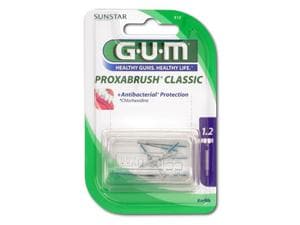 GUM® Proxabrush® Ersatzbürsten Lila, Kerze, Ø 1,2 mm, Packung 6 x 8 Stück