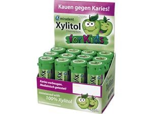 Xylitol Chewing Gum for Kids - mit Display Apfelgeschmack, Packung 12 Stück