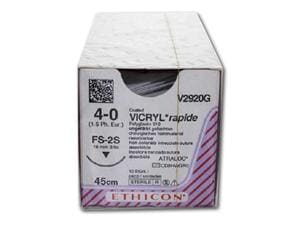 VICRYL rapide ungefärbt, geflochten - Nadeltyp FS2S USP 4-0, Länge 0,45 m (V 2920 G), Packung 12 Stück