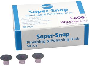 Super-Snap - Scheiben Scheibe, violett - mittel, schaftseitig beschichtet, Packung 50 Stück