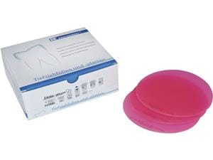 Erkoloc-pro pink pink-transparent, mit Isolierfolie, Ø 125 mm (rund) Stärke 2 mm, Packung 10 Stück