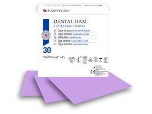 HS-Kofferdam latexfrei Violet, Format 15 x 15 cm, mittel, Packung 30 Blatt