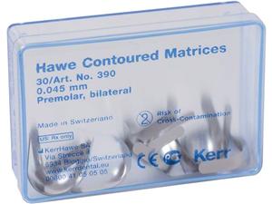 Hawe Matrizen bombiert Form 390 für Prämolaren, doppelseitig, Packung 30 Stück