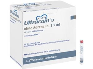 Ultracain™ D ohne Adrenalin (In Österreich nicht registriert) Zylinderampullen 100 x 1,7 ml