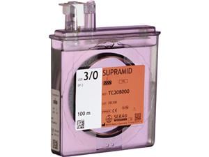 SUPRAMID schwarz - Faden ohne Nadel, Flachspulen USP 2-0 (TC308000), Flachspule 100 m