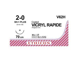 VICRYL rapide ungefärbt, geflochten - Nadeltyp SH1-plus USP 2-0, Länge 0,70 m (V 62 H), Packung 36 Stück